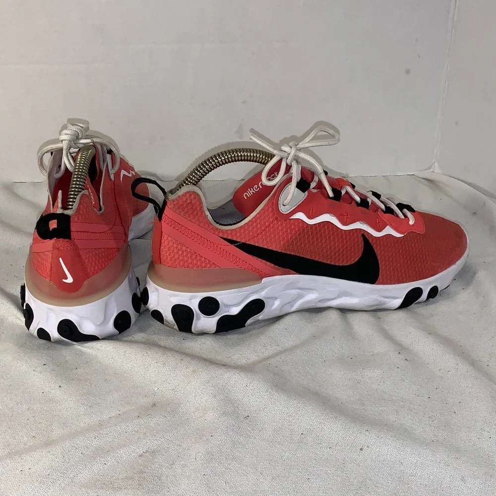 Nike Womens React Elements 55 SE ’Ember Glow’ Coral and Black Sneakers